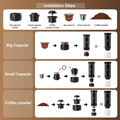 3 in 1 Wireless Electric Portable Espresso Coffee Maker